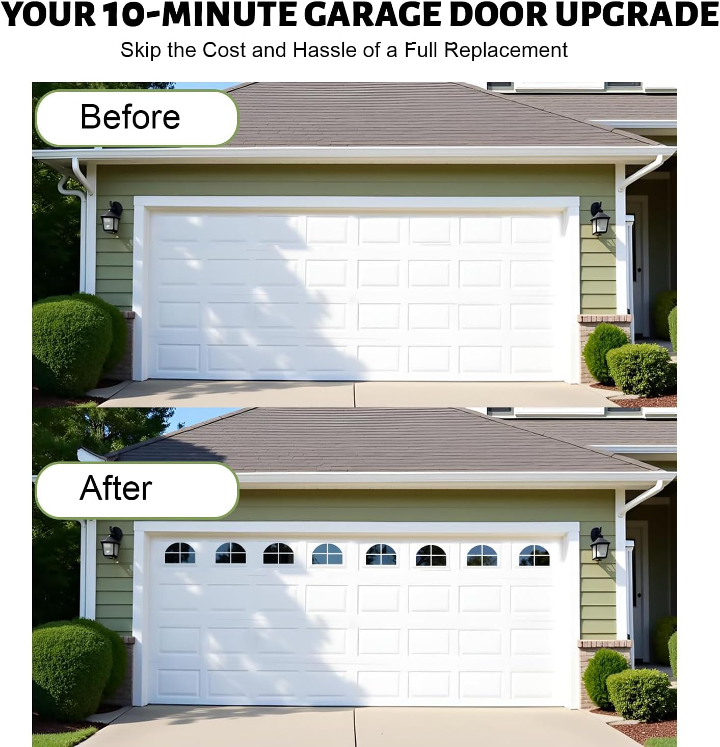 32 Sheets Magnetic Windows Panels for 2 Car Garage Doors 6 x 4 inch image 2
