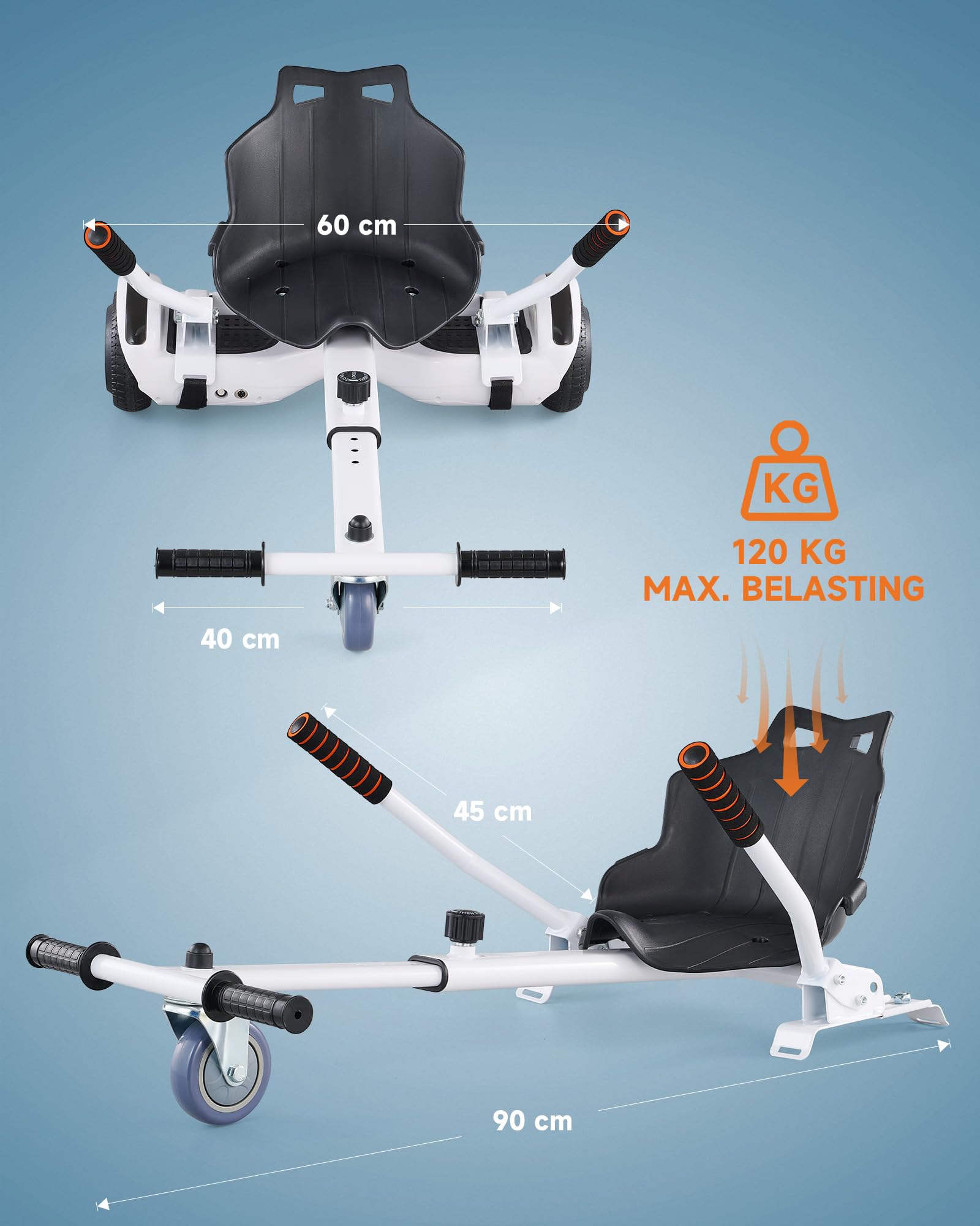 CO-Z Go-Kart Hovercart Regolabile per Hover Balance Board da 16.5 cm 20.3 cm 24.5 cm, Gyro Kart Monopattino Elettrico Accessori di Scooter a Bilanciamento Automatico
