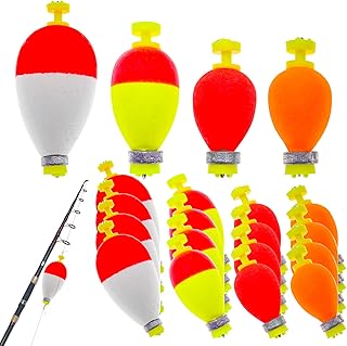 Gefischtter Fishing Bobbers Floats Set Foam Snap on Float Weighted Bobbers Fishing Push Button Snap-on Bobbers Spring Oval Fishing Floats Fishing Bobbers Assortment