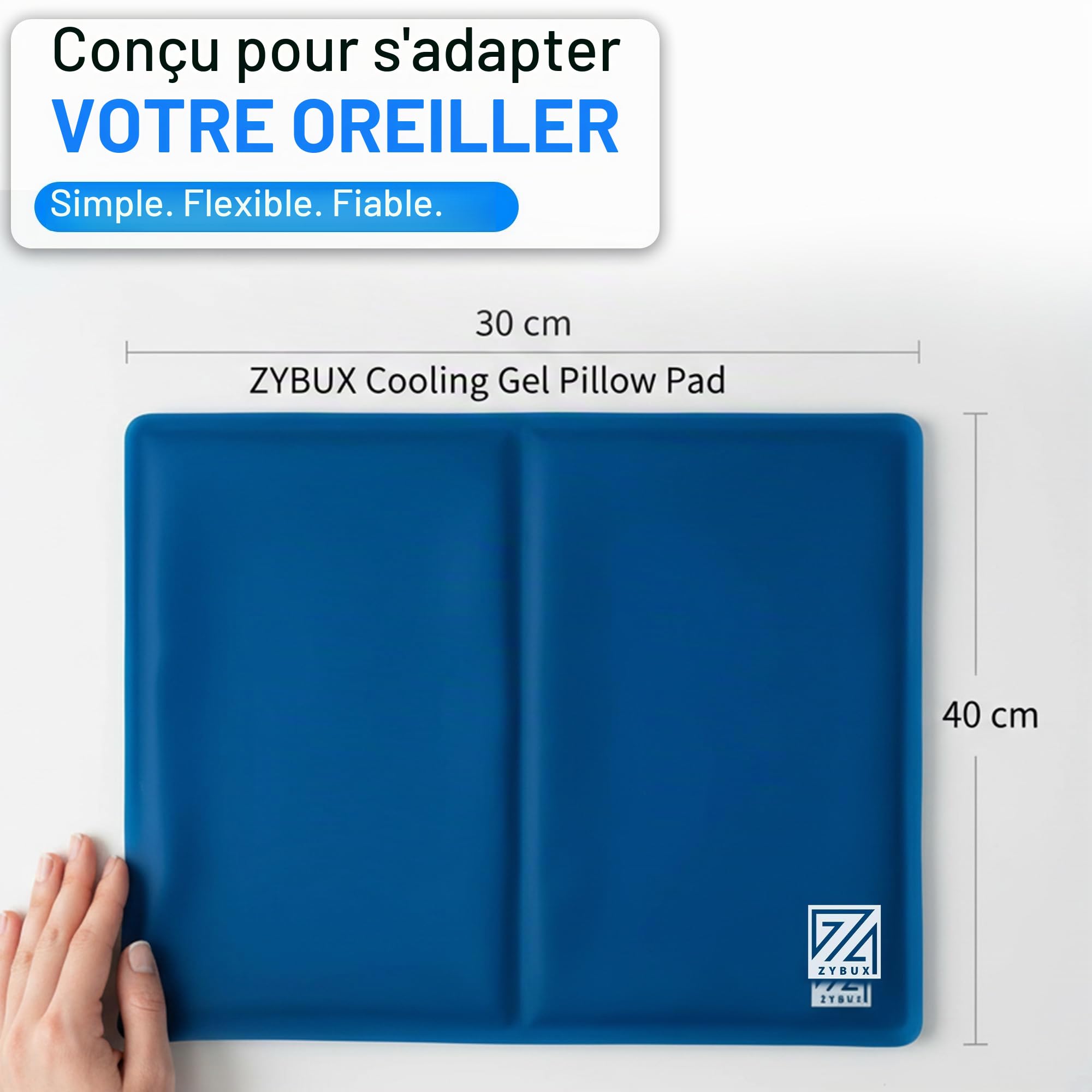 ZYBUX,Oreiller en gel rafraîchissant,Magic Multi-fonction Cool Jelly Pad Coussin Coussin Absorbe et Dissipe la chaleur, 2pk,30x40cm
