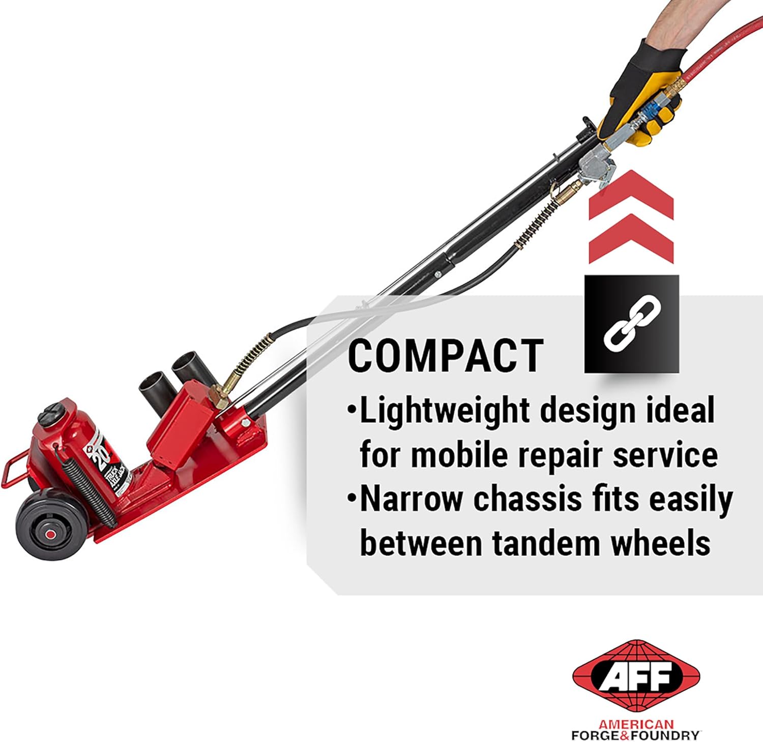 AFF 20 Ton Floor Jack - Air Hydraulic Bottle Jack - for Trucks and Heavy Duty Equipment