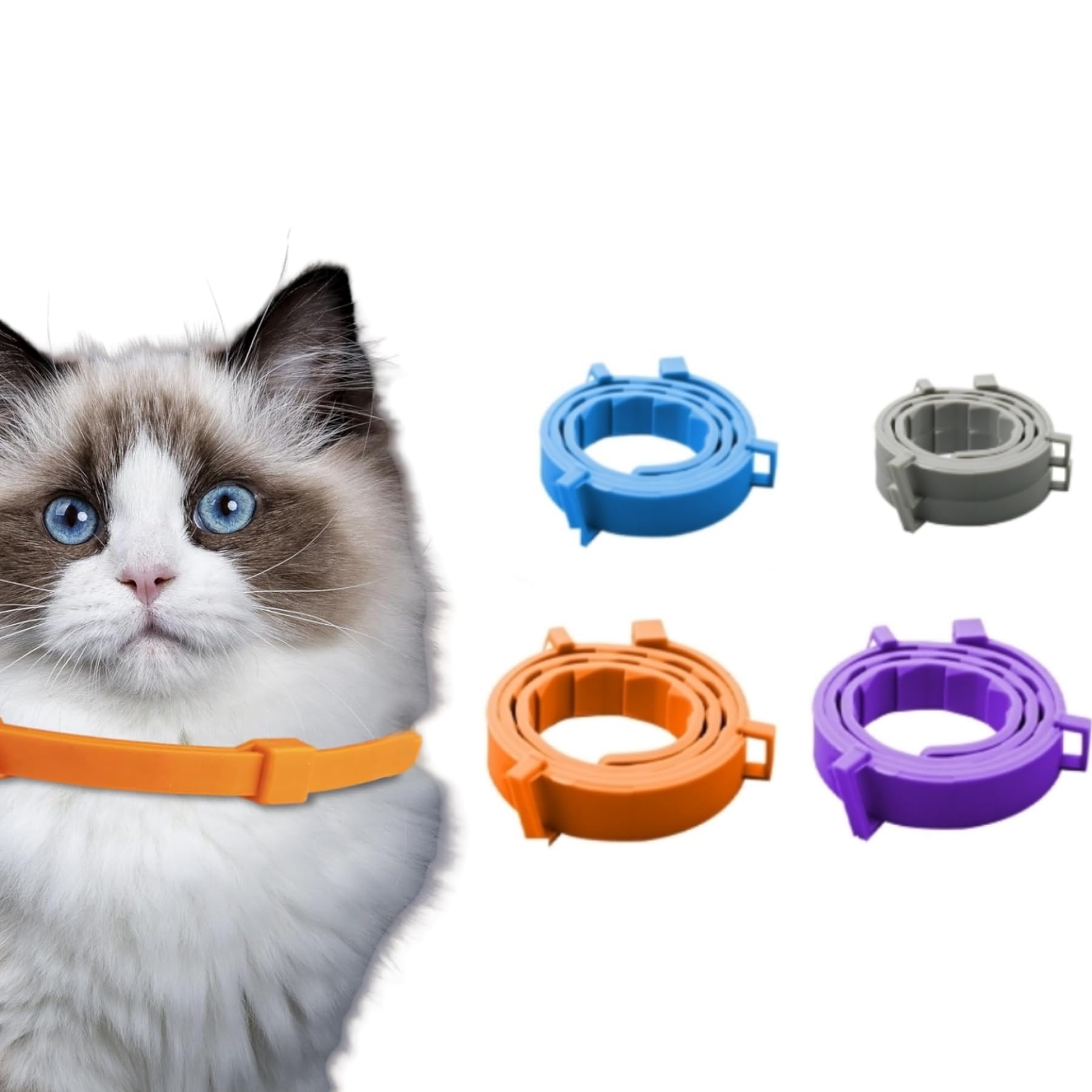 CENXI Calming Collar for Cats, 4 pcs Pheromone Collar for Cats Efficient Cat Anxiety Relief up to 60 Days, Cat Calming Treats, Cat Make Comfortable Relaxed