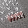 3D Embossed White Flower Nail Art Stickers, Self-Adhesive 5D Nail Decals for Nail Art Design, 1 Sheet of Nail Decorations