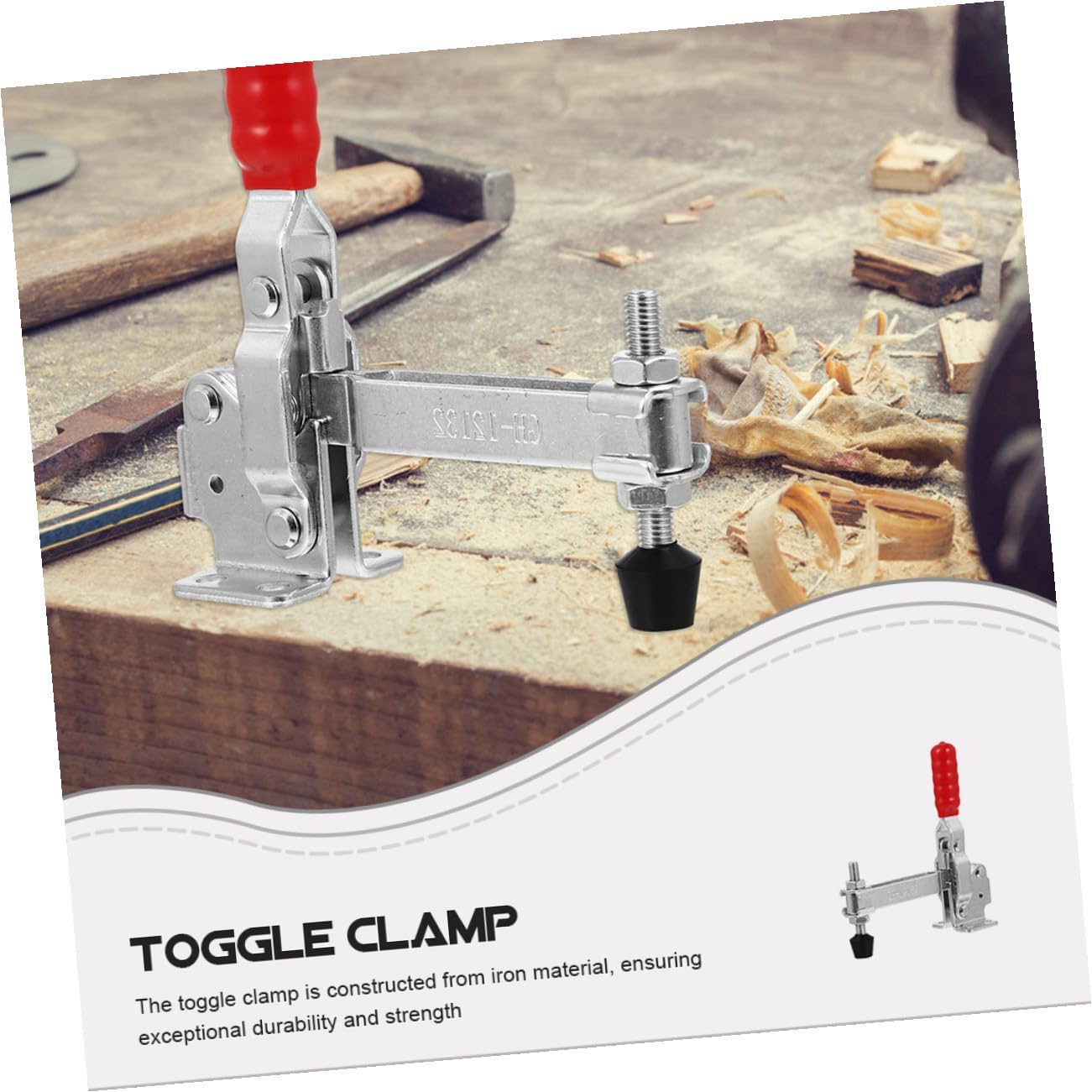 2pcs Welding Toggle Clamps Rubber Tips Quick-release Fixed Clamps for Woodworking Jigs and Welding Fixtures Handheld Iron Tool