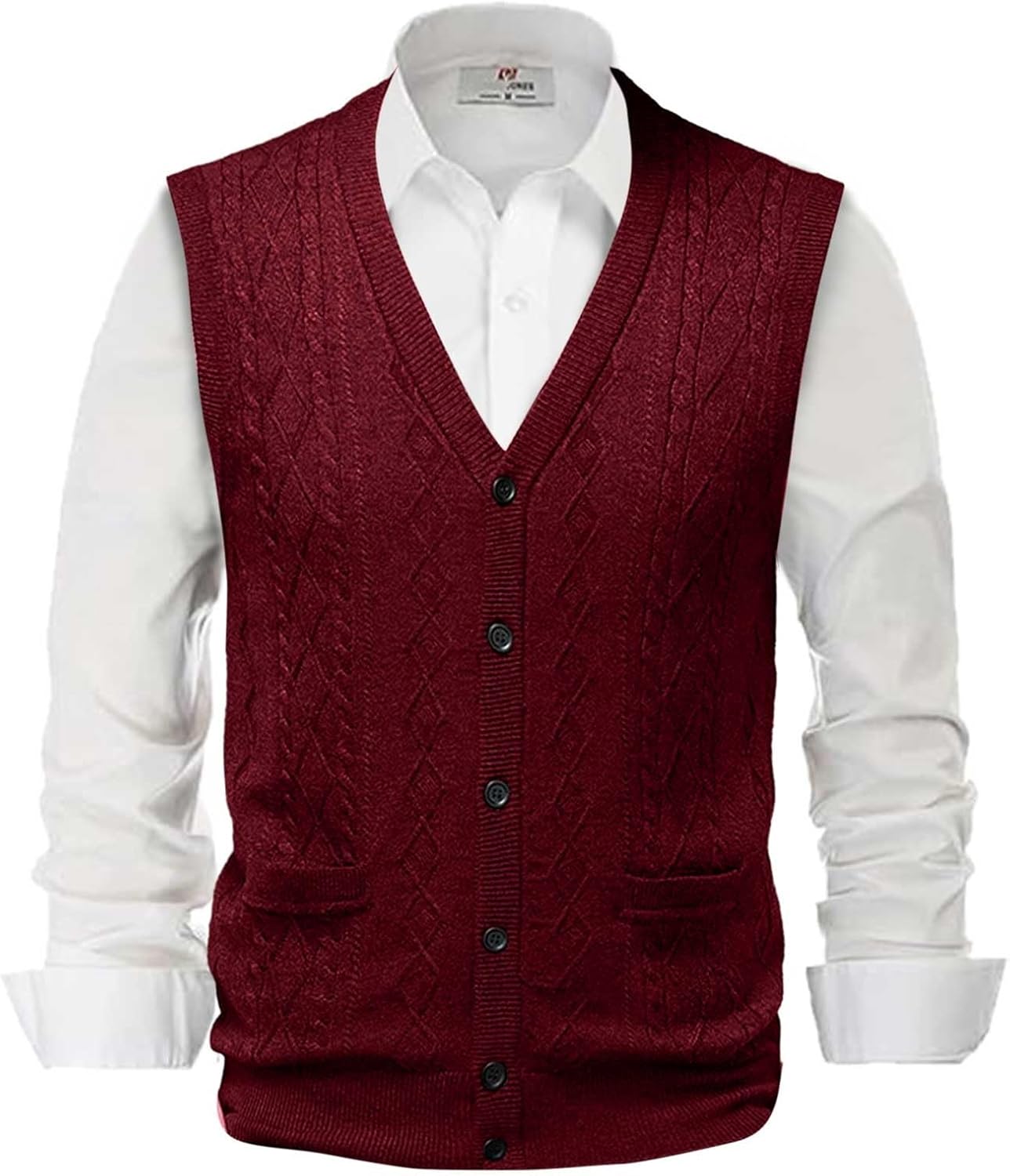 Strickweste Herren Ärmellos - Baumwolle Winterweste Mit V-Ausschnitt