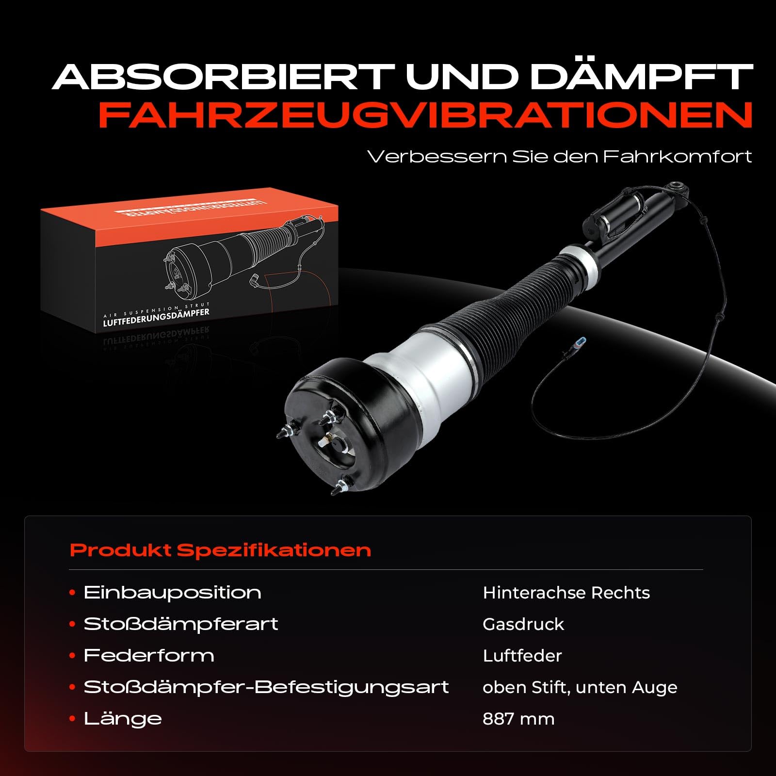 Luftfederung Für Mercedes Benz S-Klasse W221 W220 W222 Airmatic 4Matic Luftstoßdämpfer
