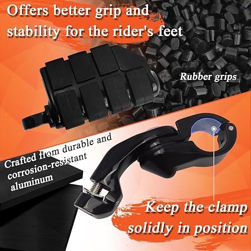 Miniatura 4 de FOVPLUE Estriberas de Carretera de 1.25", Estriberas de Carretera Ajustables Anguladas Cortas con Soportes para Harley Touring Street Glide Electra