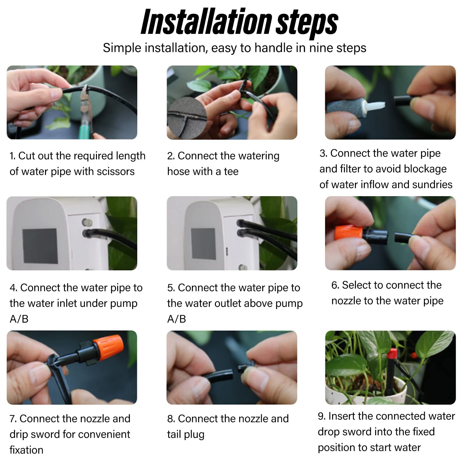 Kit di irrigazione a goccia automatica APP intelligente di irrigazione a tempo programmabile WiFi Dispositivo di irrigazione automatica per piante da giardino