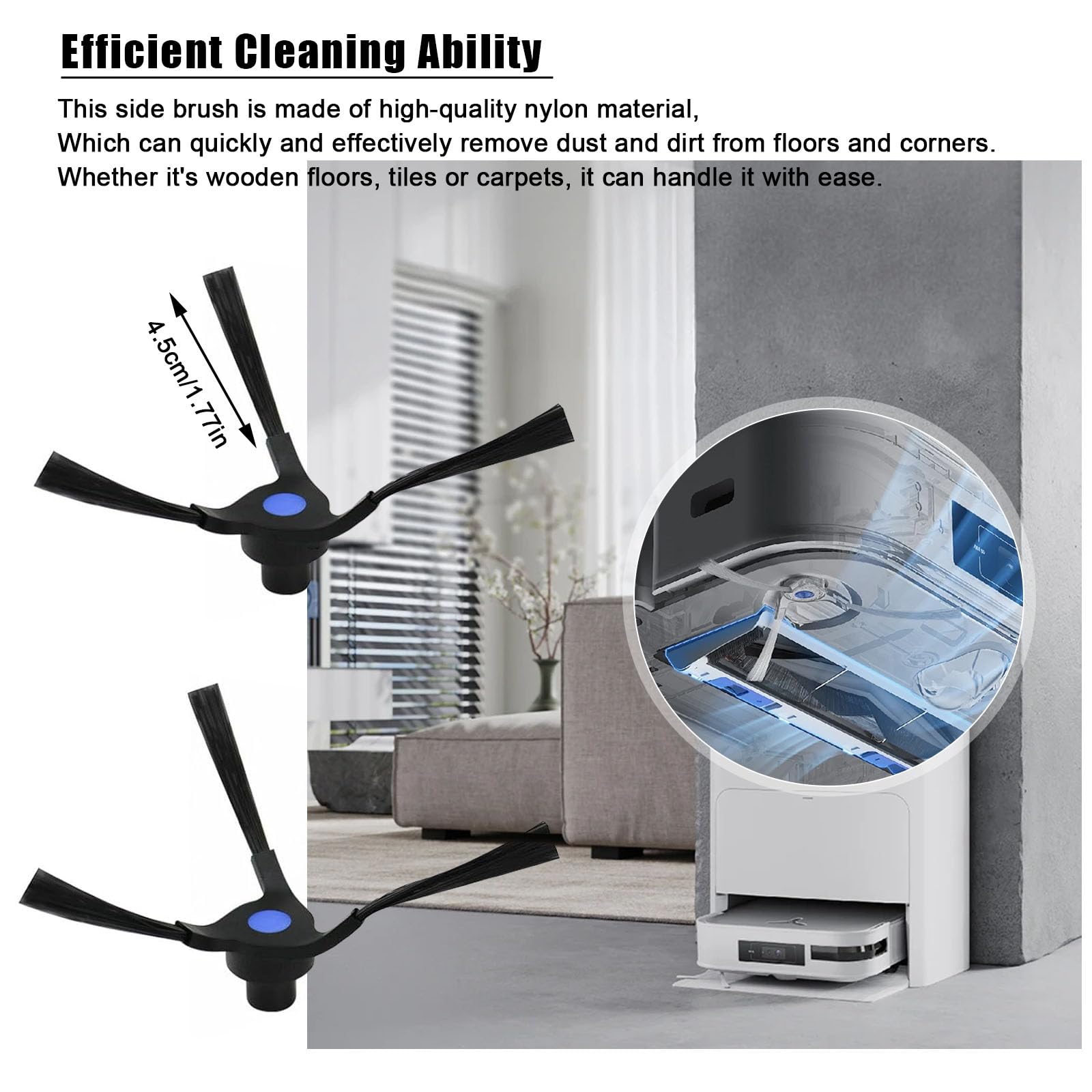 Chuancheng 17 pezzi di ricambio per aspirapolvere Ecovacs Deebot X2 / X2 Omni / X2 Pro / DEX86 accessori per aspirapolvere, 1 spazzola principale, 4 spazzole laterali, 4 filtri Hepa, 4 sacchetti per