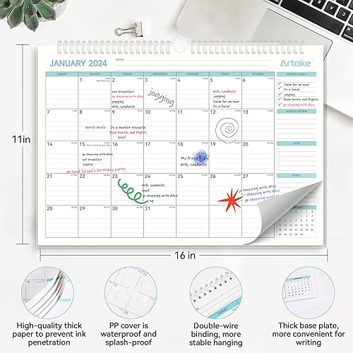 Miniatura 4 de Calendar 2024-2025 - Large Wall Calendar, 18 Monthly Wall Calendar, Artake 2024-2025 Monthly Wall Calendar, Jan. 2024 - Jun.2025, 16 x 11 Inches,