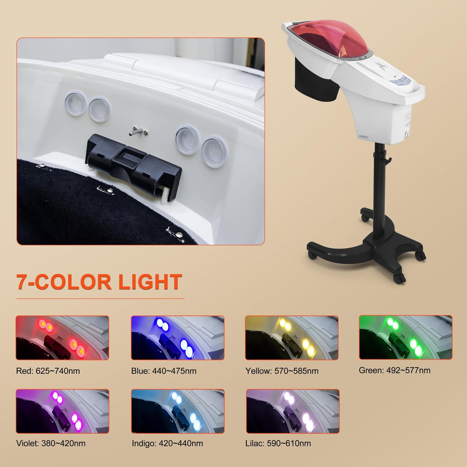 Parownica do włosów Salon Micro Mist Scalp Treatment Dye Perm Professional, 7 Color Hair Steamer do pielęgnacji, głębokie odżywianie, czarne włosy, parownica Micro Mist