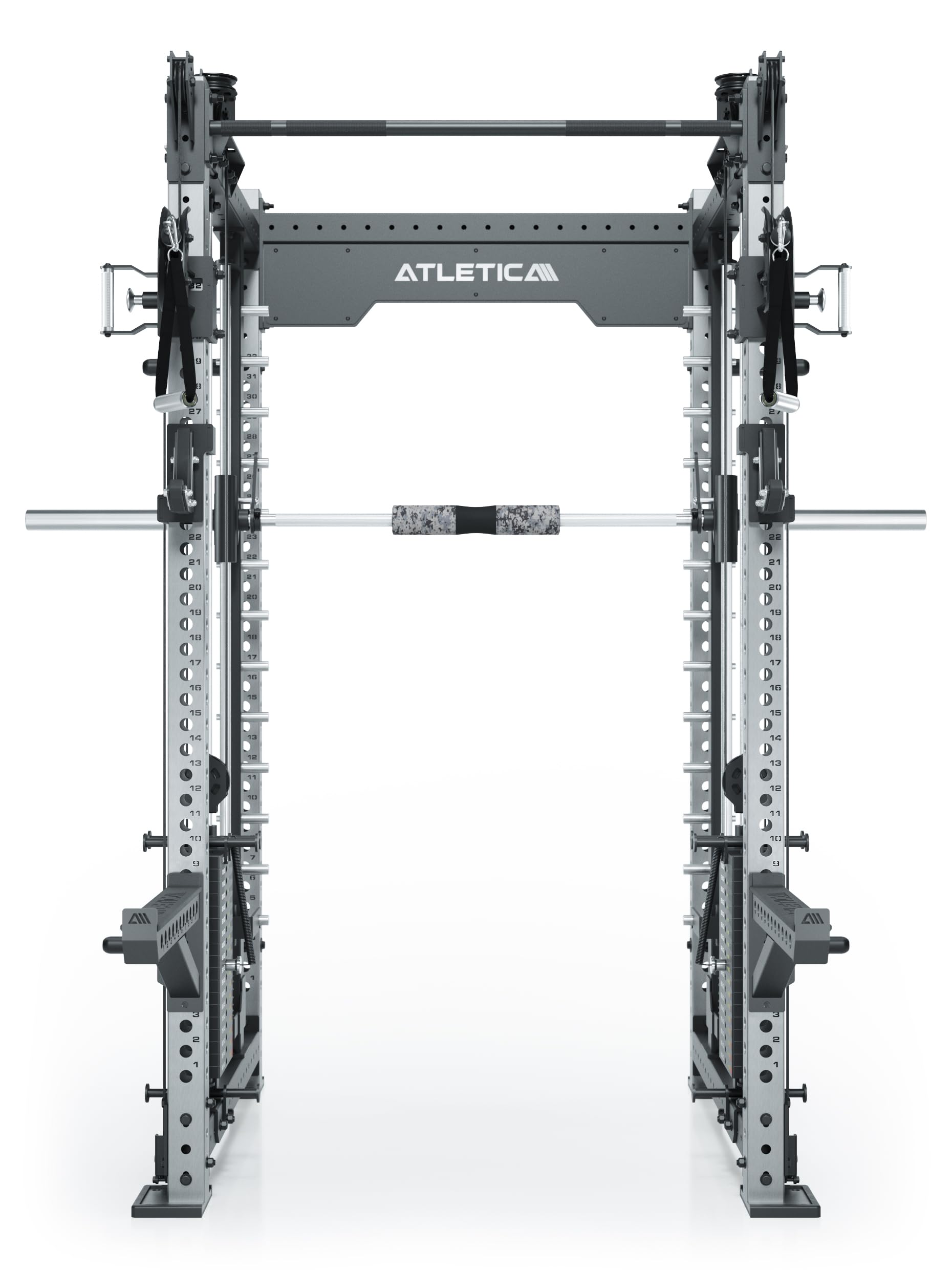 Atletica R8 Bradley Combat | 180 kg Weight Stack | podwójna stacja do ciągnięcia kabli z bocznymi blokami obciążeniowymi 2 x 90 kg | modułowa rozbudowa za pomocą multiprasy i ramion Jammer Arms