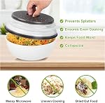 Set of Three Microwave Cover for Food Black, Microwave Collapsible Splatter Cover Colander Lid, Dishwasher-Safe, BPA Free