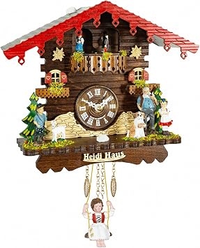 Trenkle Black Forest Clock Swiss House, Permanent Turning Dancers TU 505 SQ