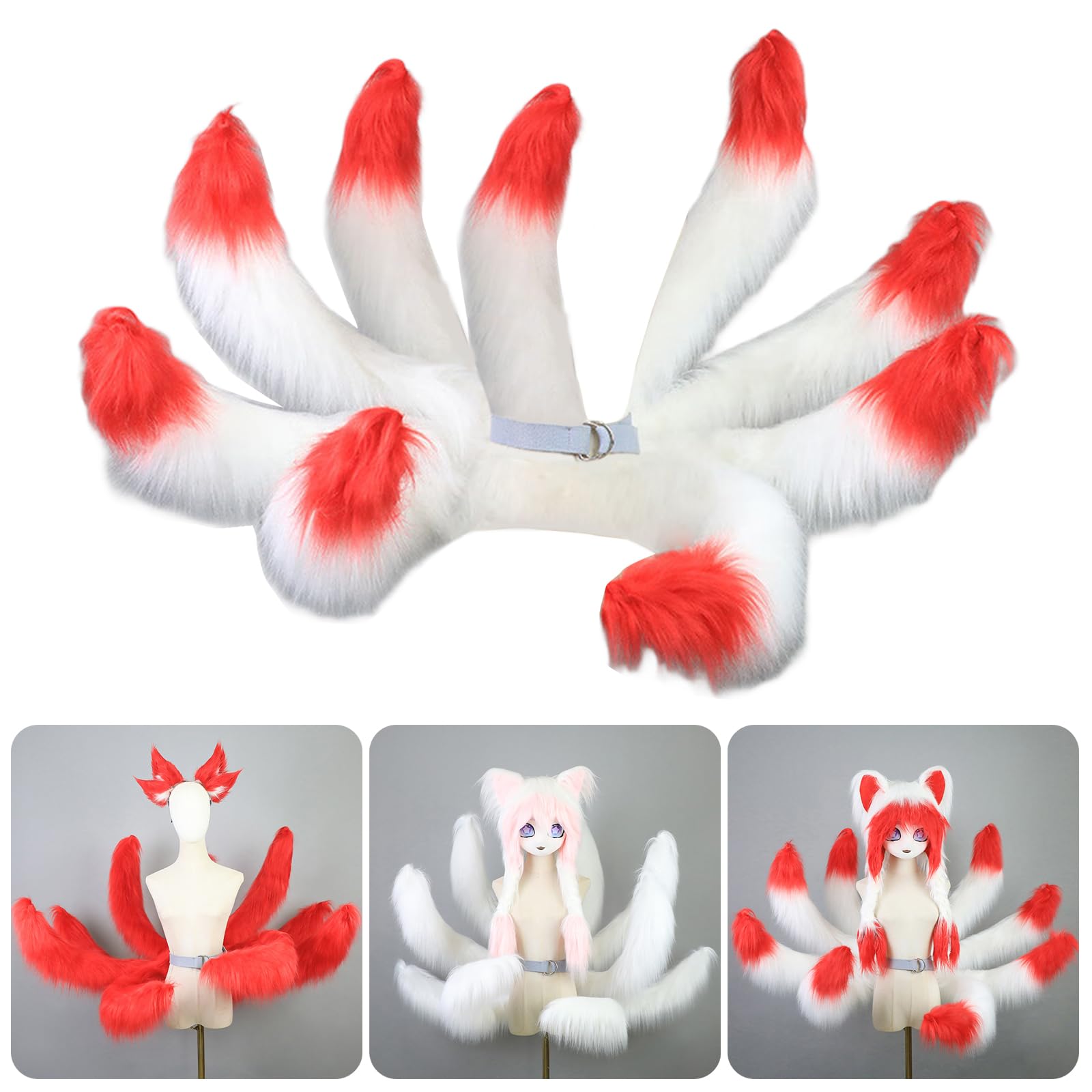 Coda di volpi a nove code Ahri Faux Furs Foxes Online Gaming Figure Cosplay Costume per Halloween Festa di Natale Ahri