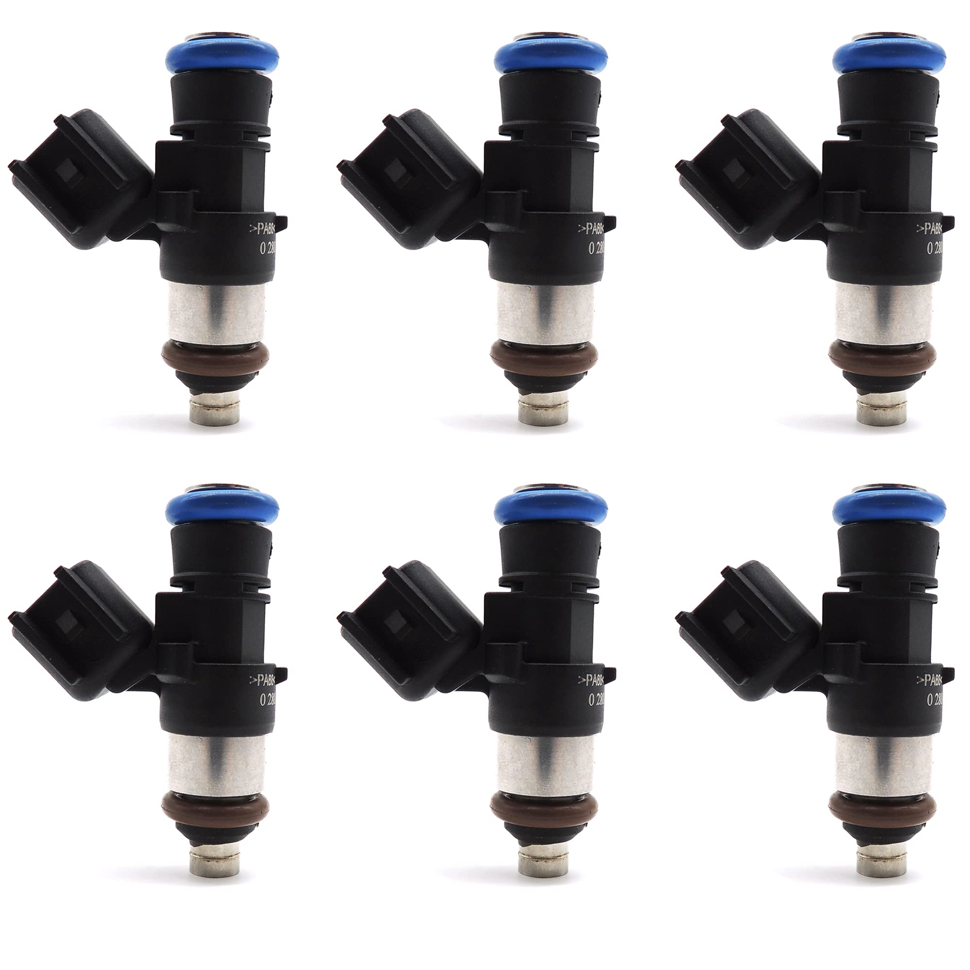 New HiSport Fuel Injectors 0280158091 Compatible with FORD LINCOLN MAZDA 3.5L 3.7L V6 2007-2011 6 PCS Replacement FJ1000 67606 7T4E-C5A 7T4Z-9F593-CA