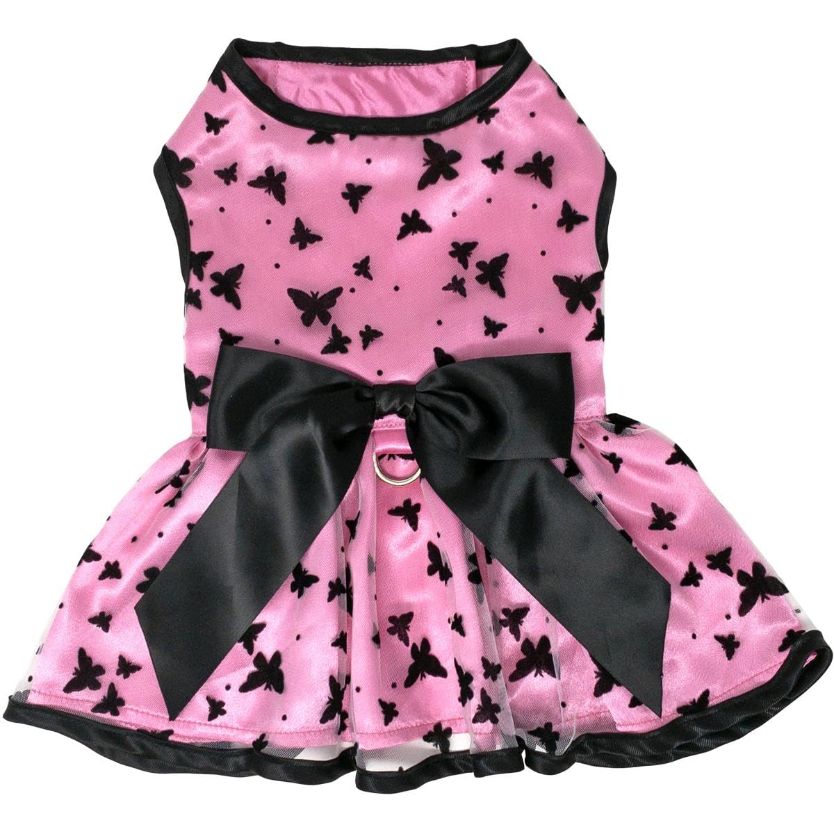 All Aflutter Pink & Black Dog Dress (X-Large)