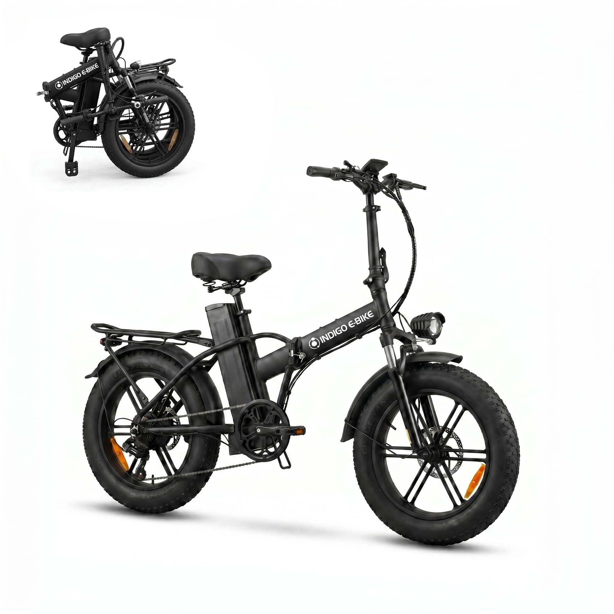 BBSHD Faltbares Elektrofahrrad 20Ah Akku, 20 * 4.0 Fat Tire E-Bike | 250WMotor,70-170km, 25km/h, Shimano7-Gang, LCDDisplay, Hydraulische Scheibenbremse, Elektrisches Klapprad für Stadt & Gelände