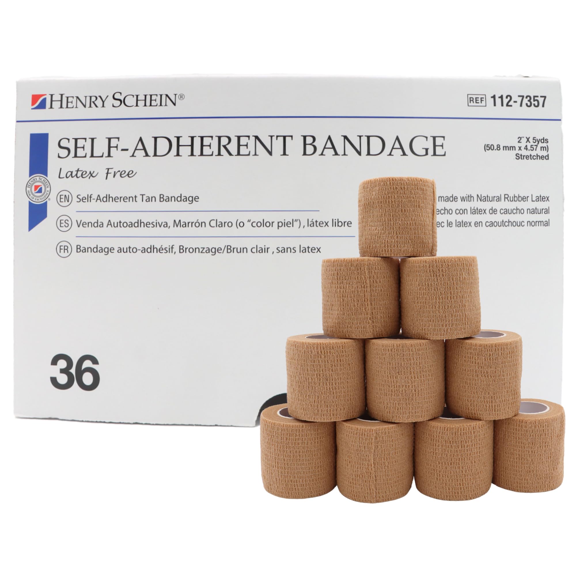 Henry Schein Self-Adherent Bandage, 6" x 5 Yds, Tan, Contains Latex, 12 Ct — Amazon image 13