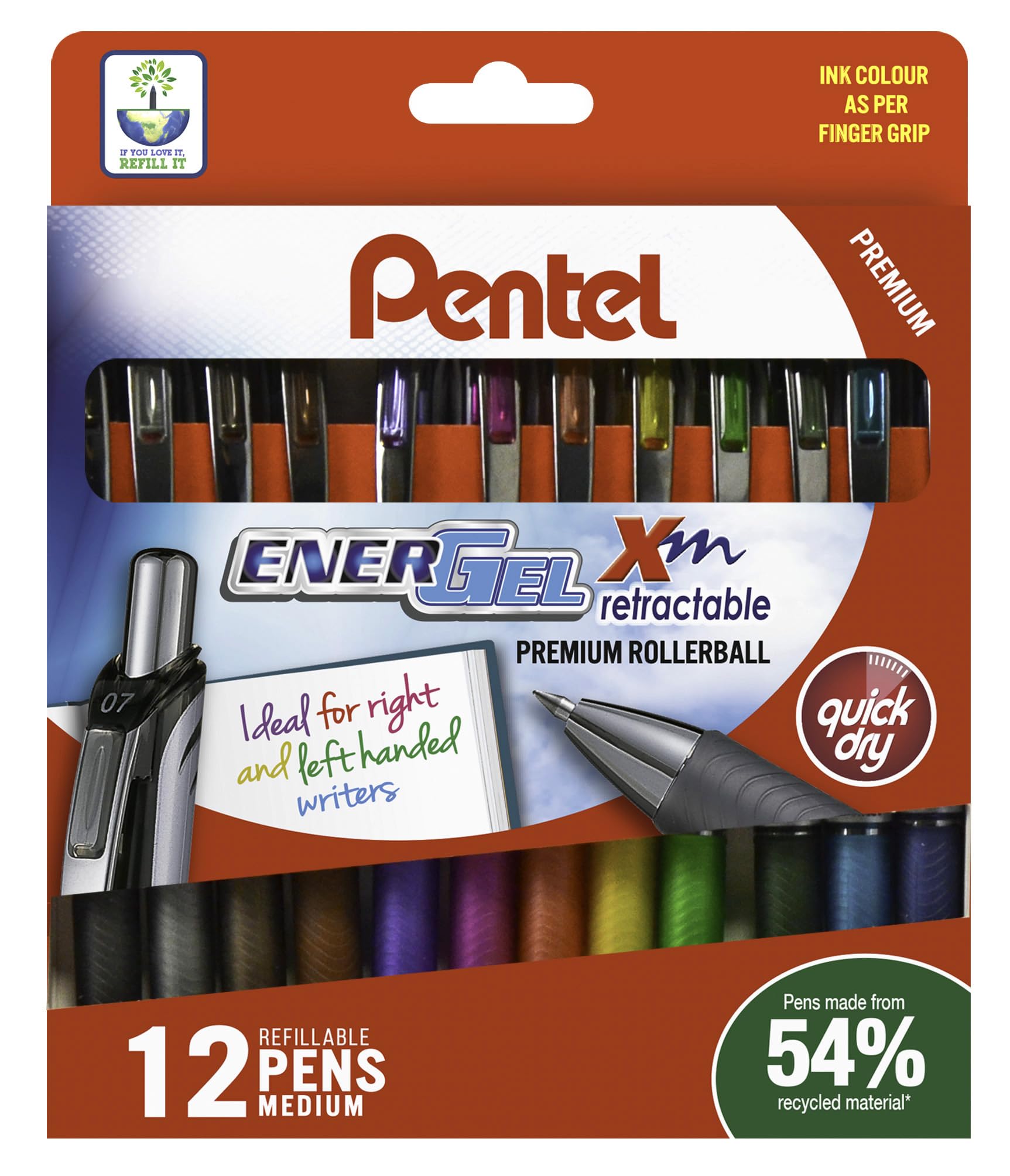Pentel Energel Xm 12 Pc Assorted Wallet