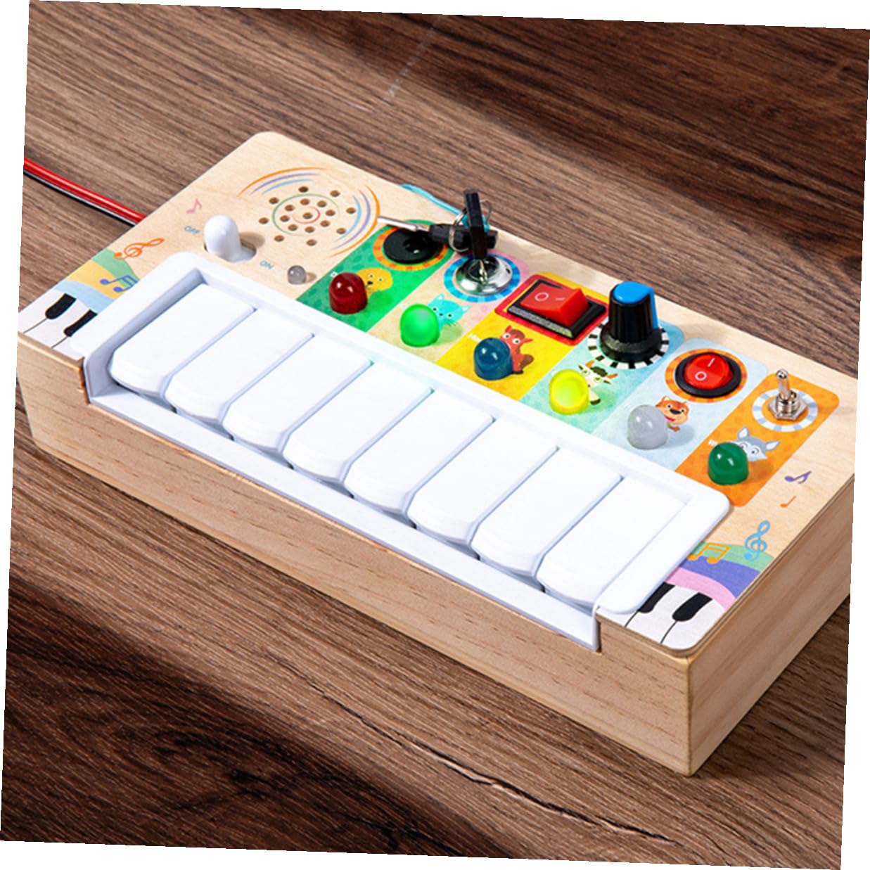 Juguete Musical Electrónico de Madera LED para Niños