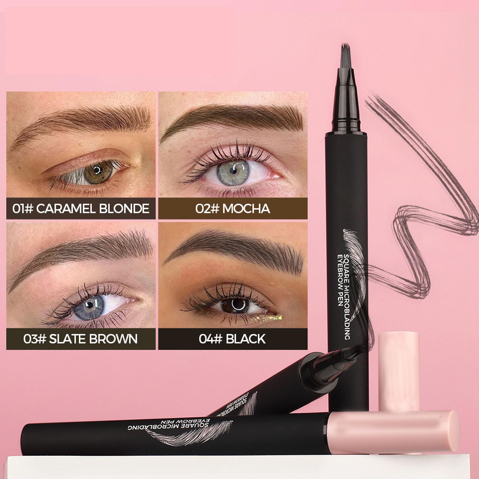 Square Eyebrow Pen, Waterproof Long-Lasting Precise Liner Pencil With Quick-Dry Smudgeproof Formula - Image 4