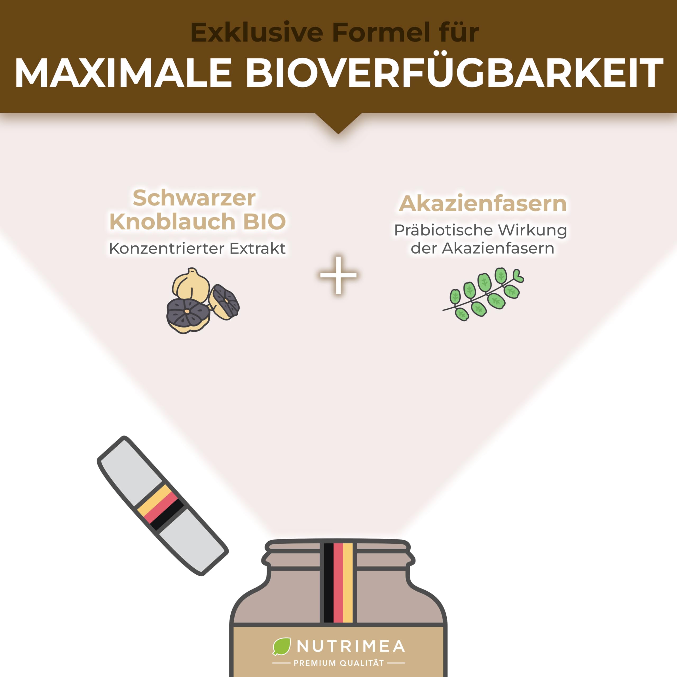 Schwarzer Knoblauch Bio - Reiner Extrakt fermentiert - Mit S-Allyl-Cystein - Hochdosiert Kapseln - Veganes Produkt - Nutrimea - Premium Qualität (Packung mit 2)