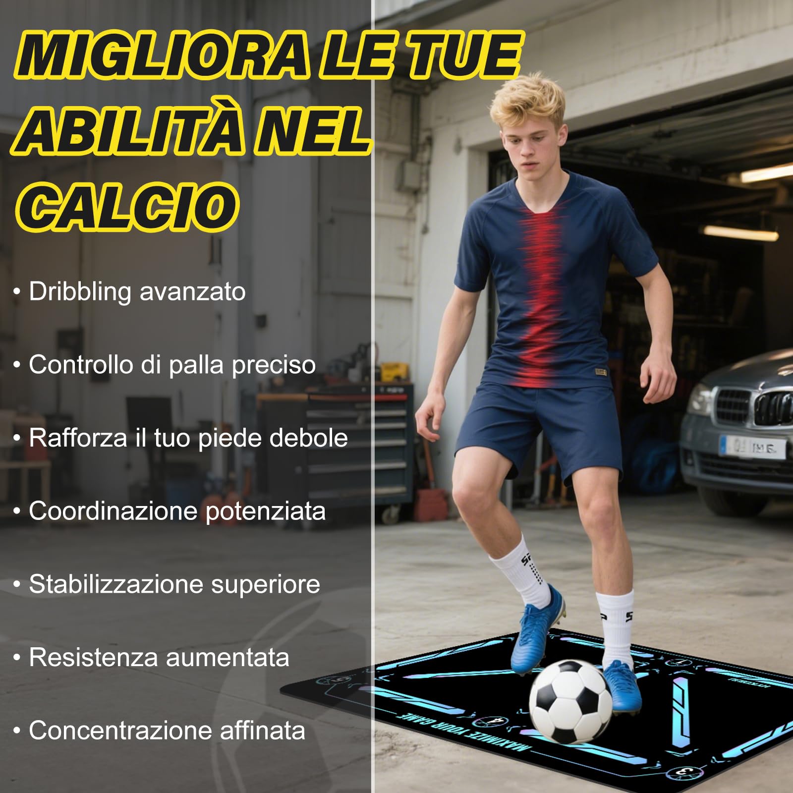 Tappeto Calcio Allenamento Con Video di Allenamento Inclusi Tappetino Per Agilità Accessorio Per L'Allenamento Del Calcio Tappeto Da Allenamento Per Il Calcio Regalo Per