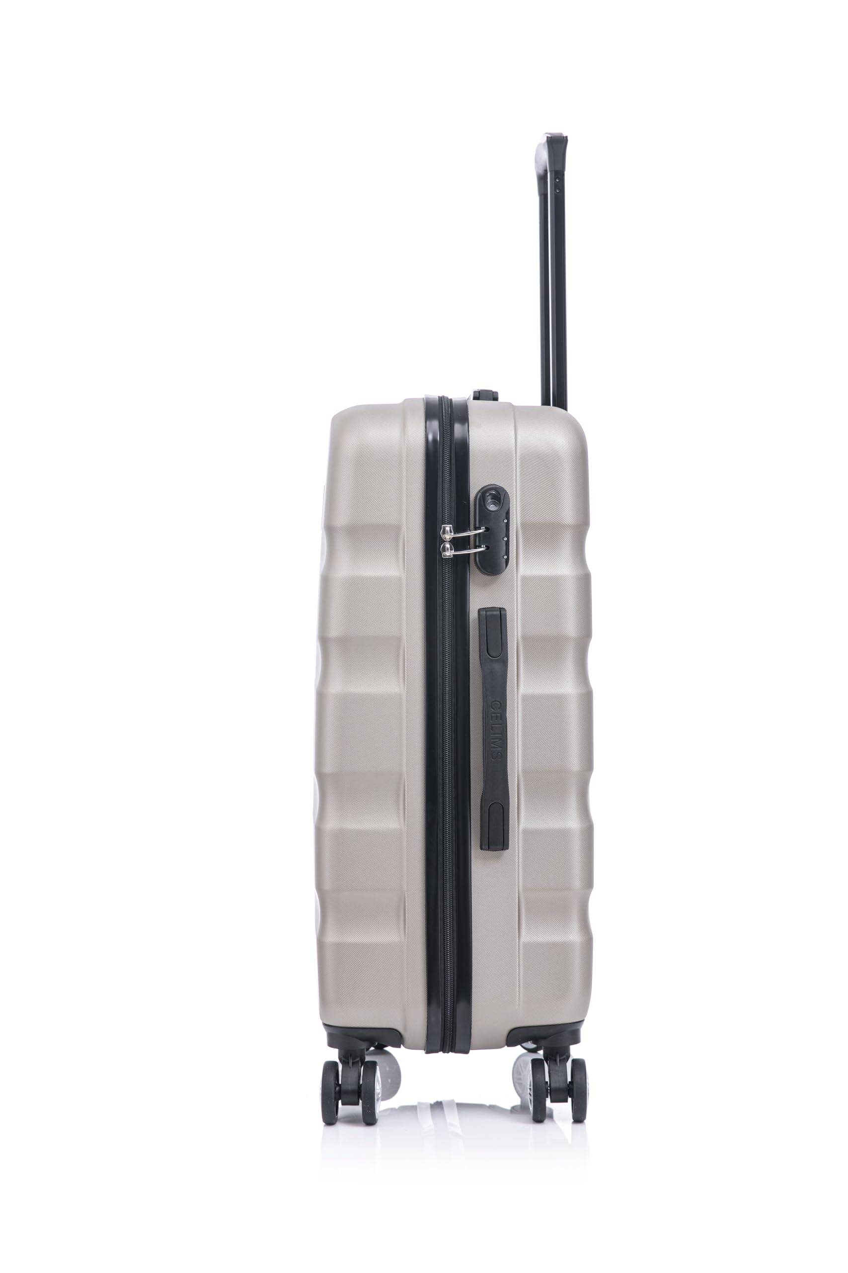 CELIMS - Juego de Maletas | Maletas de Viaje Grandes 23 Kilos + Neceser Mujer| Maleta Grande 23 Kilos 75cm + Neceser Viaje | ABS Ligera| Champán