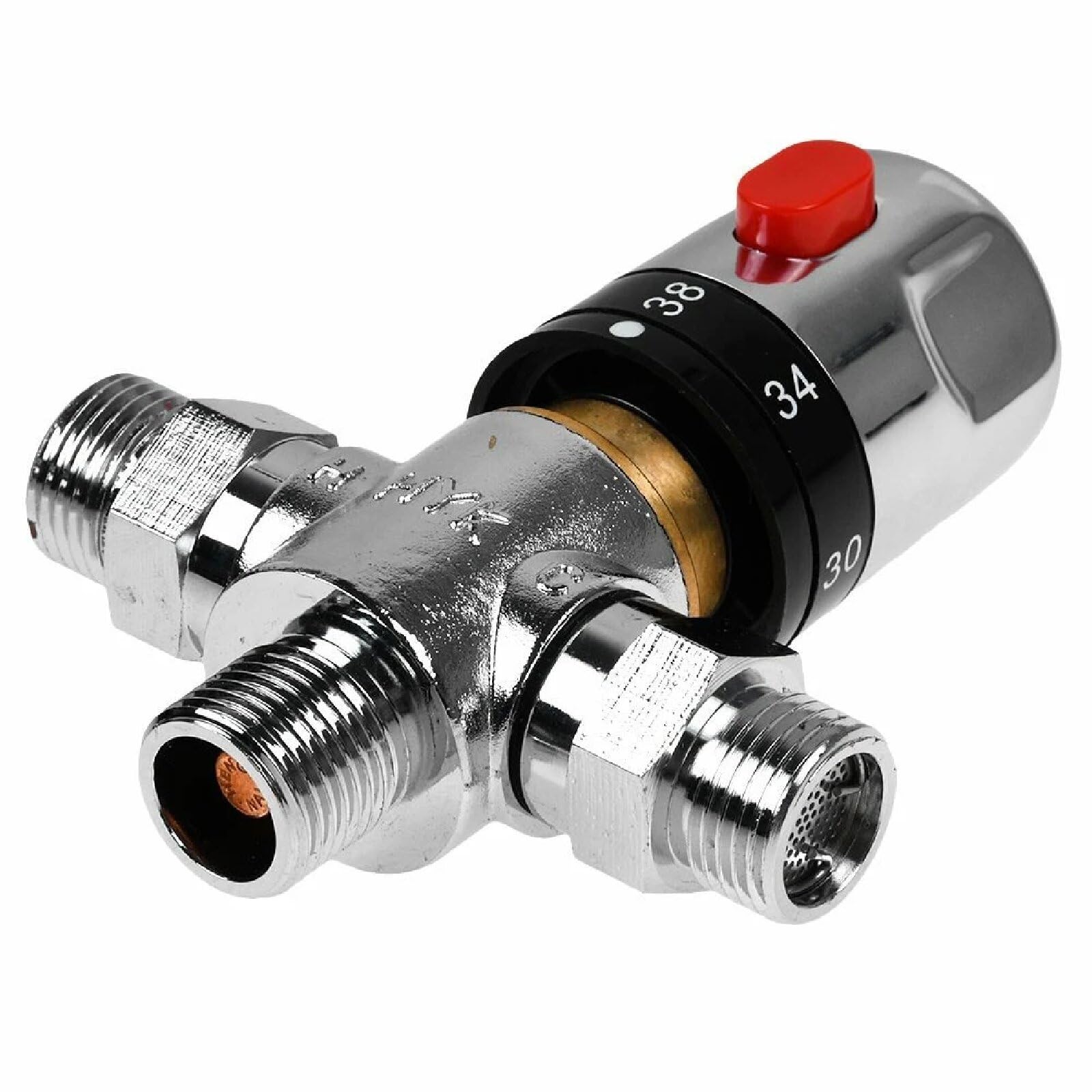 Thermostatic Mixing Valve 1/2 Inch BSP 3-Way Silver