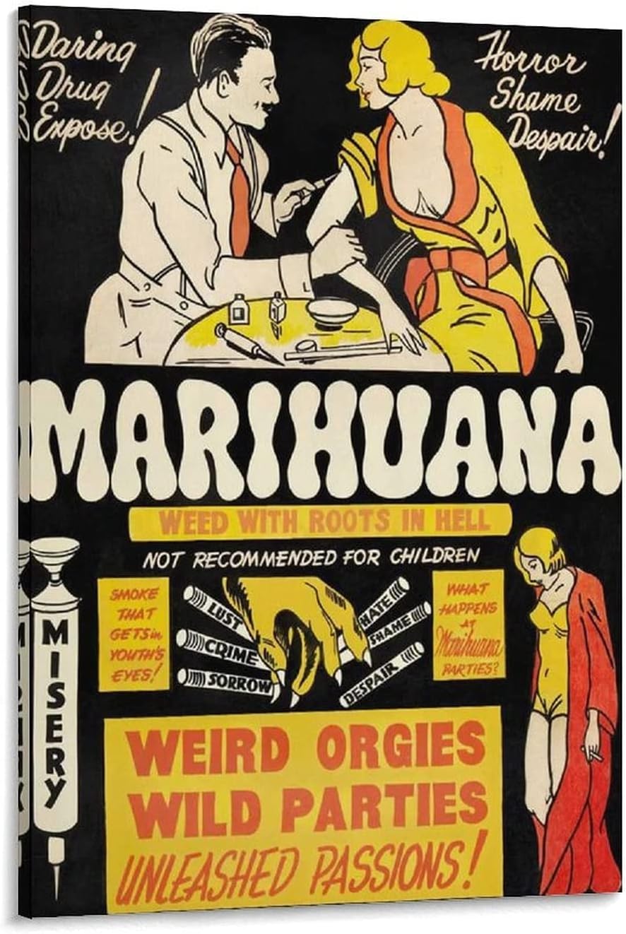 HHLSS Póster de Marihuana sin Marco de Estilo nórdico de 40x60cm, Pintura Decorativa, Lienzo, Pintura de Pared, póster para el salón, Pintura para Dormitorio