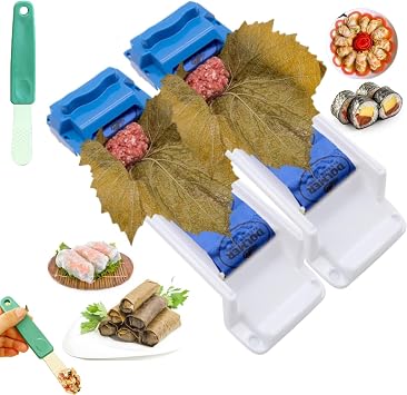 Grape Leaves Roller Machine, Grape Leaves Rolling Machine, Rolling Machine 70mm for Roll Ups, Quick Cabbage Leaves Meat Roller Tools, 15 Cm & Above, Home, Multi Functional 2PCS