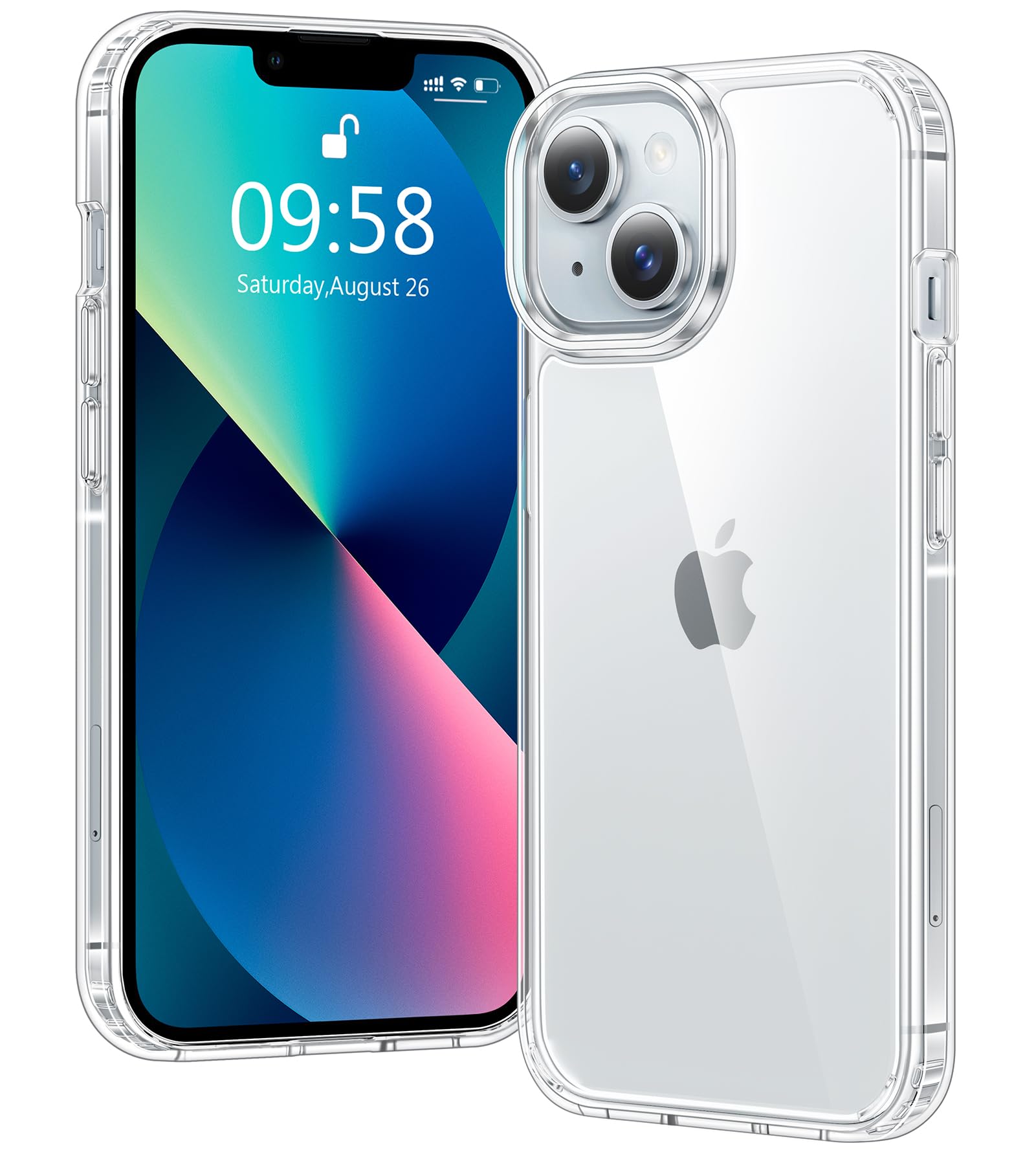 Clear Case for iPhone 15, Ultra Thin, Shockproof TPU Cover, Anti-Yellowing, Crystal Clear, Phone Case for Apple iPhone 15 - Clear — view 100