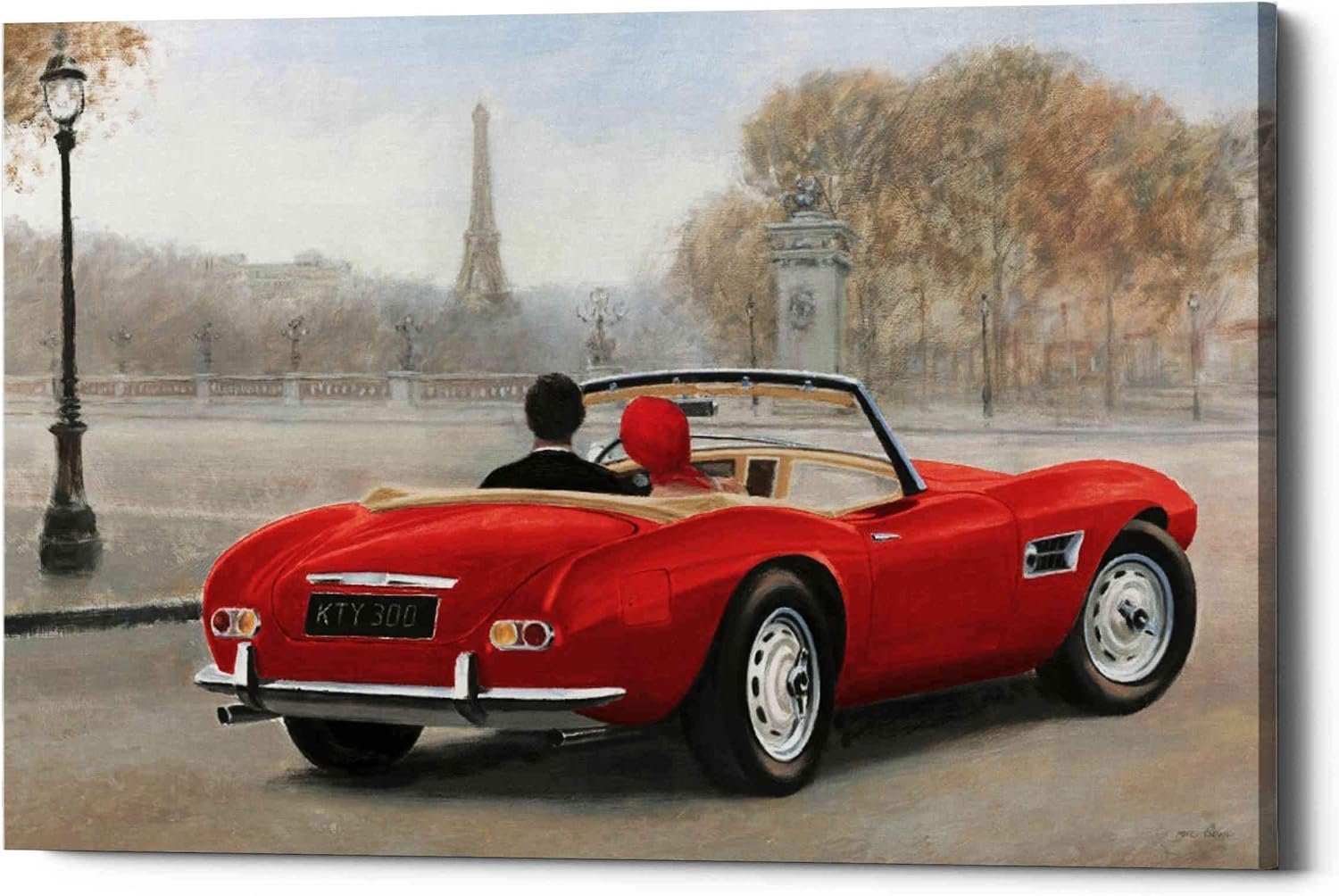 Epic Graffiti 'A Ride in Paris III Red Car' by Marco Fabiano, Canvas Wall Art, 18"x12"
