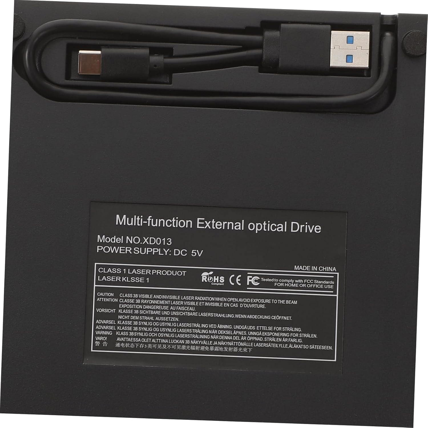 Gatuida Ultra Thin USB External DVD ROM Drive with Silent Mechanism Multi Function CD Burner and Memory Card Reader Plug and Play Optical Disk Writer for Laptop and Desktop Compatible with