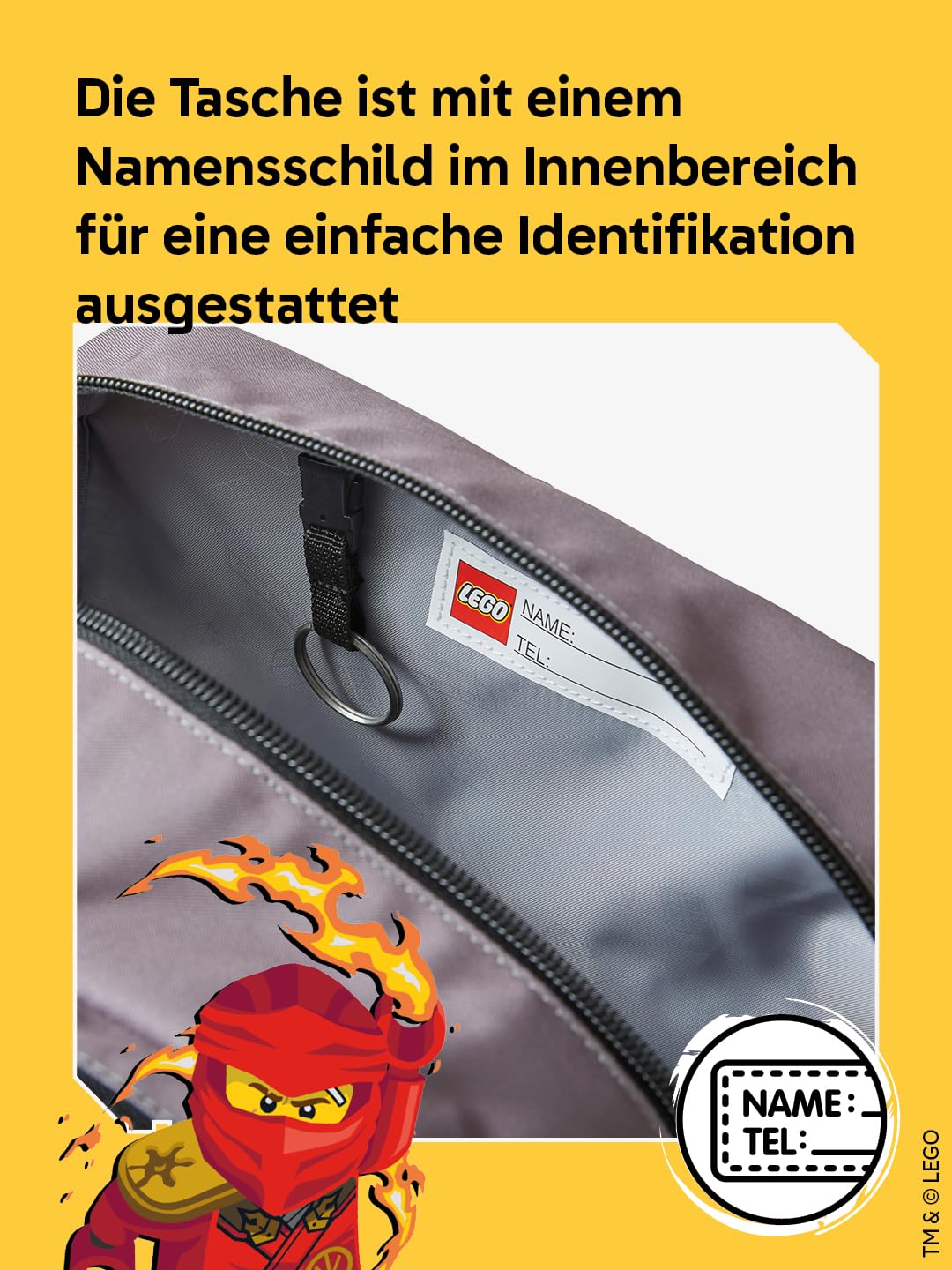 LEGO® NINJAGO® Schulranzen Jungen 1. Klasse Set Red –6-teilig LEGO NINJAGO Set mit Schulrucksack Jungen, Turnbeutel, Federmäppchen Junge, Geldbörse & Sporttasche