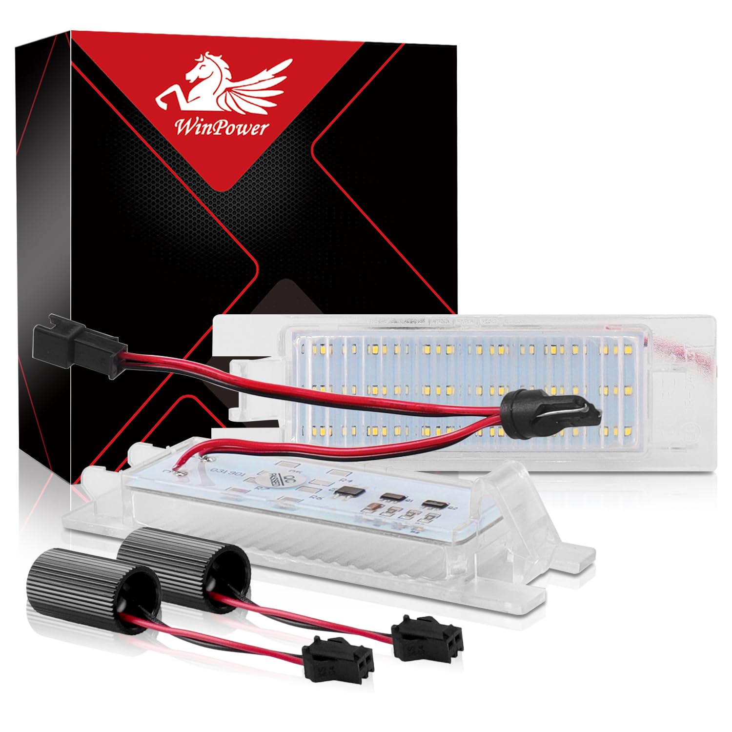 WinPower Luci Targa Led Lampadine Targa Auto Nessun Errore 6000K Luce Bianca Compatibile con Adam Astra Cascada Meriva Corsa Insignia Zafira Malibu etc., 2 pezzi
