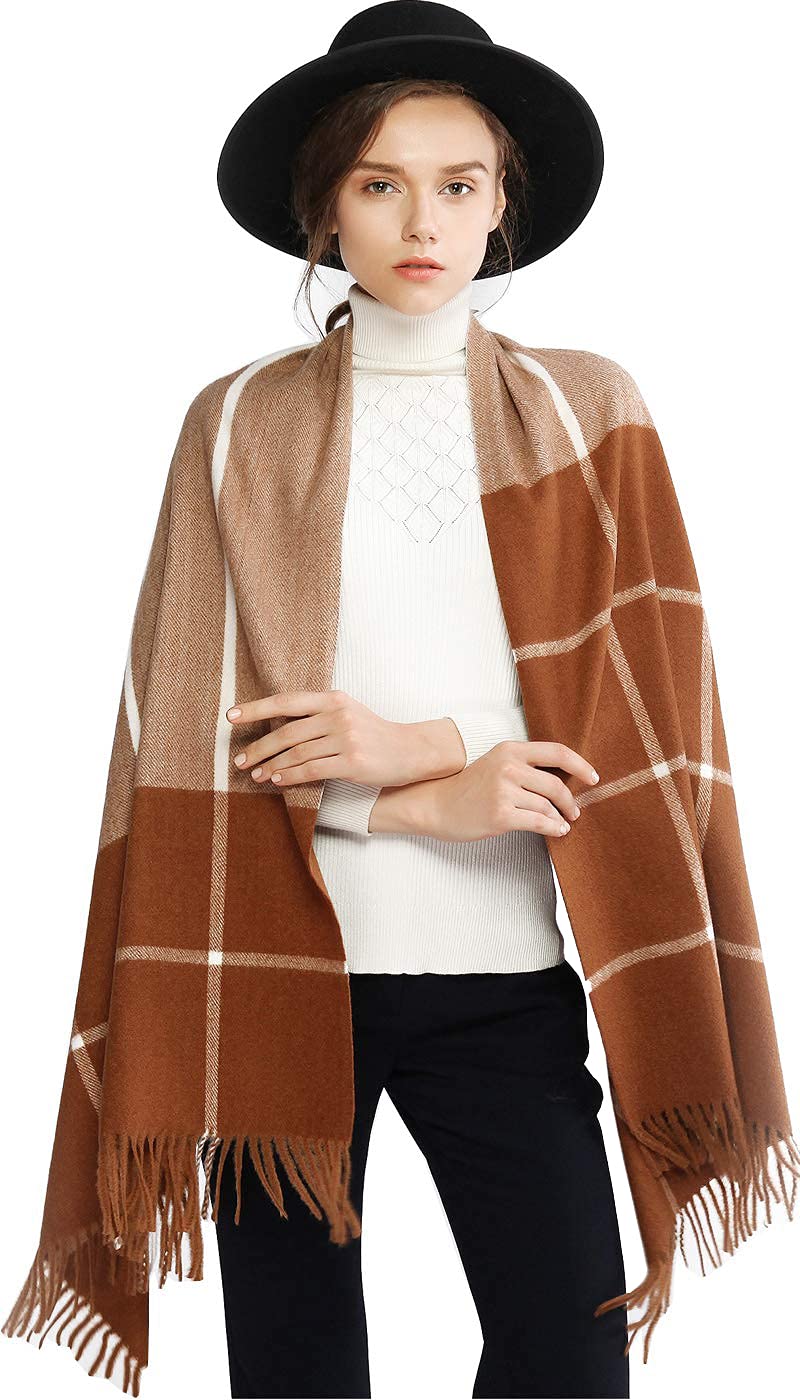 RIIQIICHYWinter Scarfs for Women Pashmina Shawls and Wraps for Evening Dresses Warm Blanket Scarf Plaid Oversized Scarves