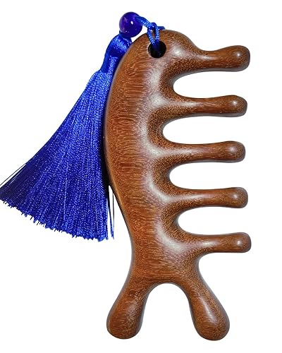 Peine de masaje de cabeza, Gua Sha raspado de cuero cabelludo y masaje de cabello, masajeador de cabeza, herramienta de masaje de cabeza y cuero