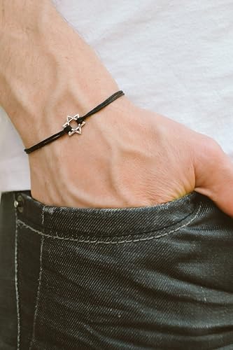 Miniatura 3 de Star of David men's bracelet, silver, gift for him, blue bracelet for men, Bar Mitzvah gift, Jewish, Hebrew Jewelry from Israel, judaica