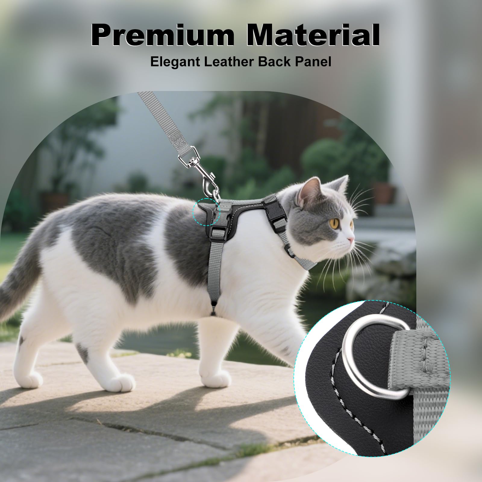 Plutus Pet Adjustable Cat Harness and Lead Set, Quick Release - Image 3