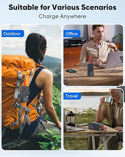 Miniatura 8 de Banco de energía de alta capacidad de 90000 mAh, cargador portátil de carga rápida de 30 W PD&QC 3.0, 5 salidas 2 entradas Powerbank grande con