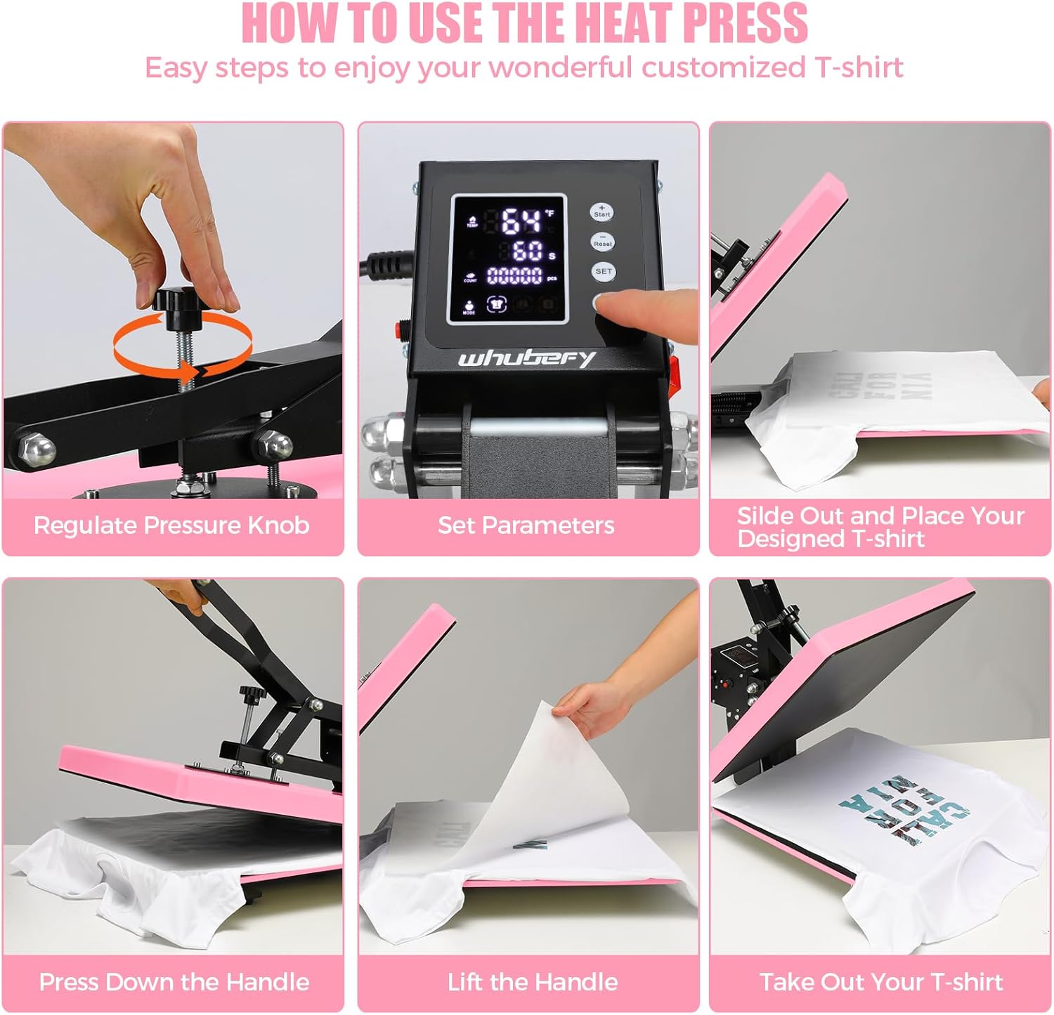 Heat Press Machine 15x15,Clamshell Heat Press, Digital Slide Out Heat Press for T-Shirts, Sublimation Vinyl HTV Heat Transfer Machine for Pillows,Mouse Map,Bags