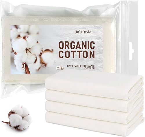 Miniatura 1 de Envoltura de franela de algodón orgánico sin blanquear para paquete de aceite de ricino, reutilizable y sin desorden, altamente absorbente para