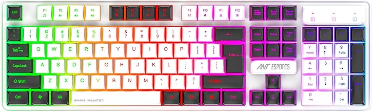 Ant Esports MK1700 RGB Wired Gaming Keyboard, Full Size 104 Keys with LED Backlit, Silent Membrane, 12 Multimedia Keys, US...