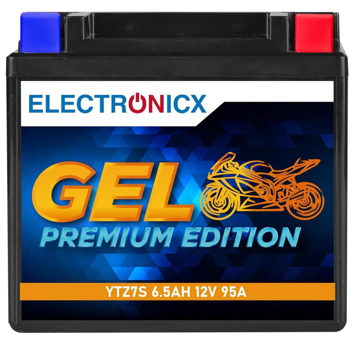 Electronicx YTZ7S GEL Motorradbatterie 12V 6,5Ah 95A – wartungsfreie, versiegelte Starterbatterie für Motorrad, Roller, Quad & Powersport – vibrationsfest, auslaufsicher, kompakt & sofort einbaufertig