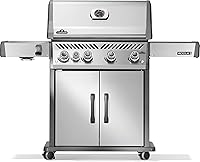 Vista 11 de Napoleon Rogue PRO 625 Parrilla de gas propano con quemador lateral infrarrojo, negro, parrilla duradera de 6 quemadores para patio trasero