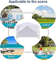Vista 7 de Toldo de Gazebo para Exteriores, Carpa para Fiestas de Boda, Tienda de Refugio para Campamento, Refugio Instantáneo Comercial, Tienda Impermeable