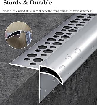 Window Weather Bar Rubber Rain Deflectors For Outside Bendable Rubber Door Drip Guards blocks Wate Guard for Windows,Aluminum Drip Edge Strip - 3.3 to 19.7ft Rain Gutter Drip Line for Roof &