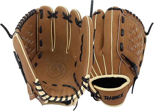 PHINIX Guantes de béisbol juveniles de piel de cerdo múltiples estilos de 11 a 12 pulgadas